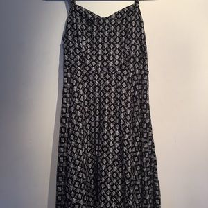 printed black + white dress